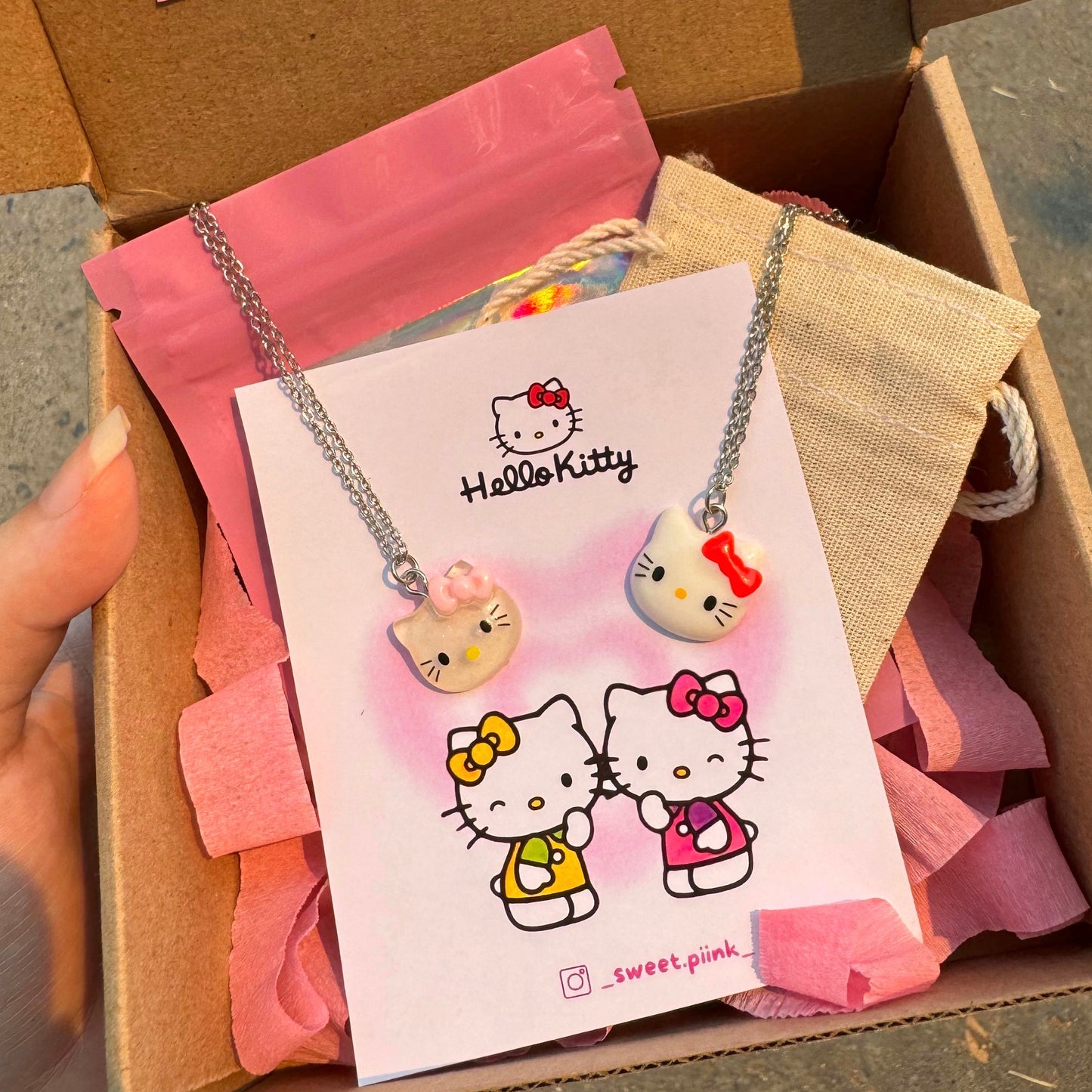 Collares de amistad hello kitty mejores amigas