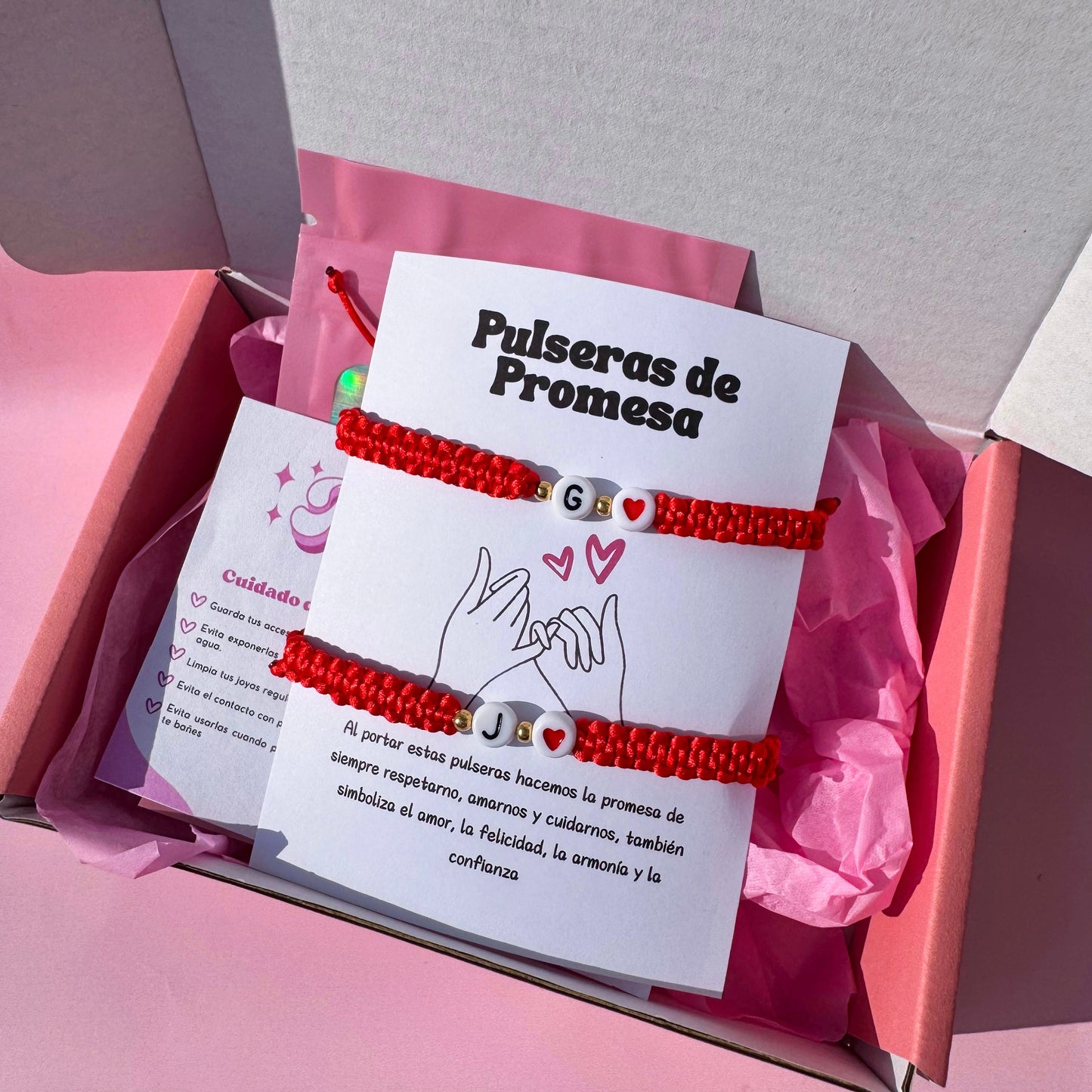Pulseras de promesa + caja de regalo