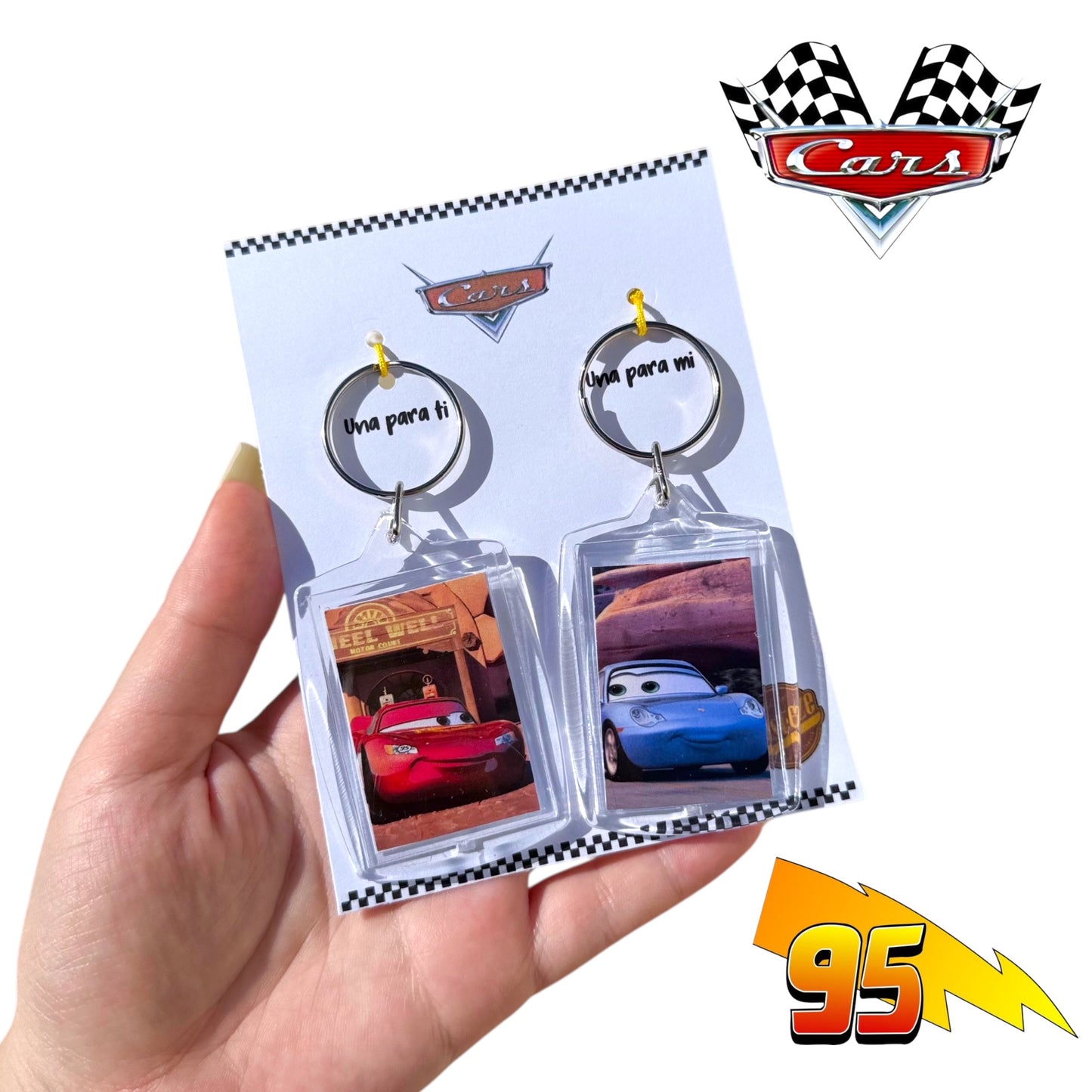 Llaveros Cars Disney + Tarjeta