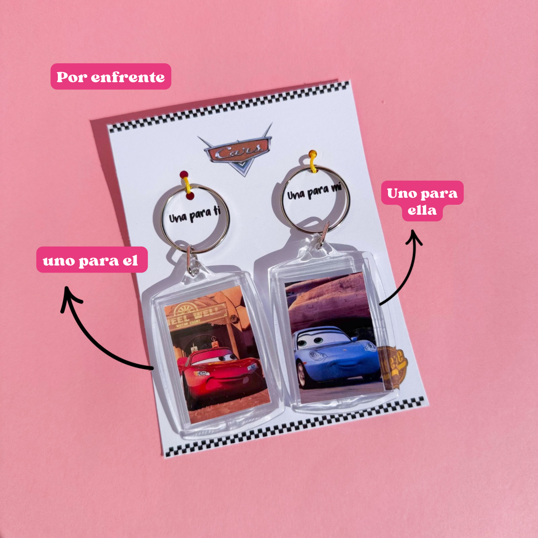 Llaveros Cars Disney + Tarjeta