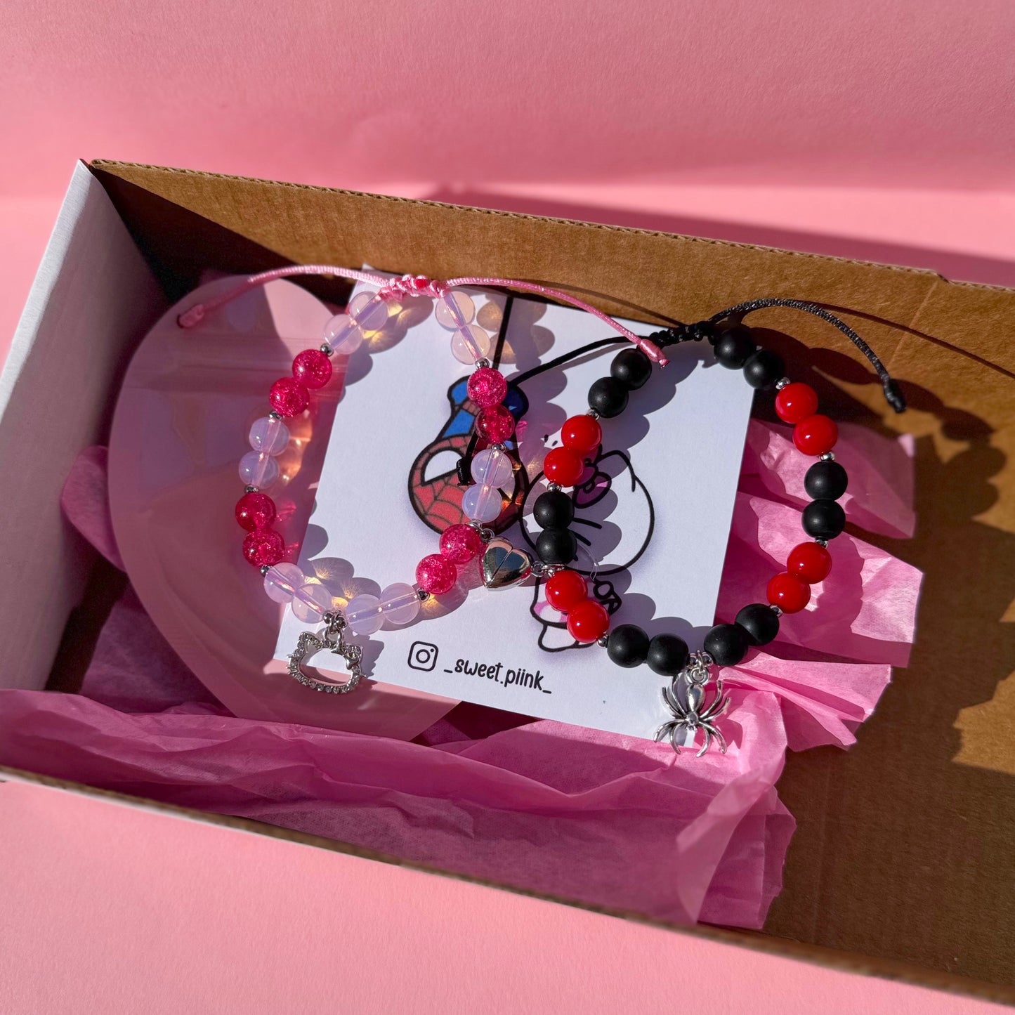 Set Pulseras de Spiderman x Hello kitty