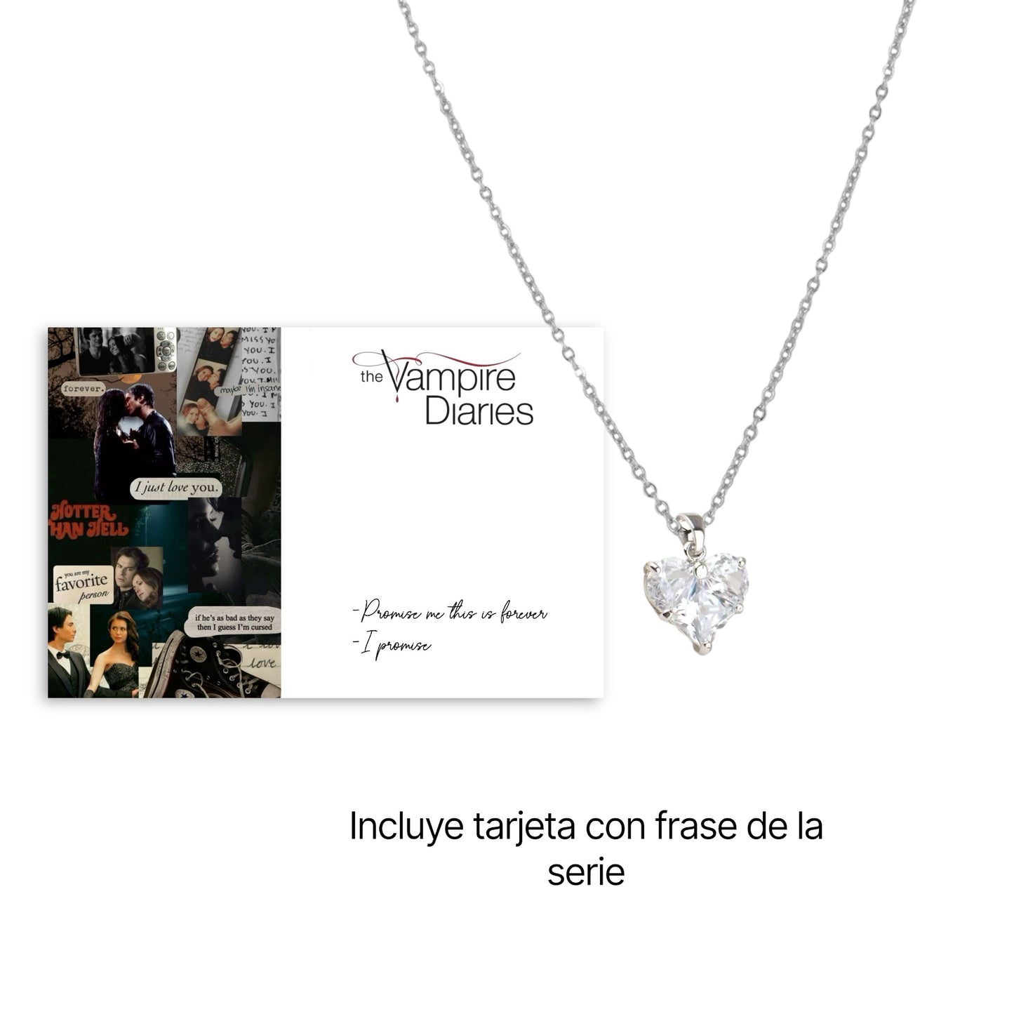 Collar TVD Elena y Damon + caja