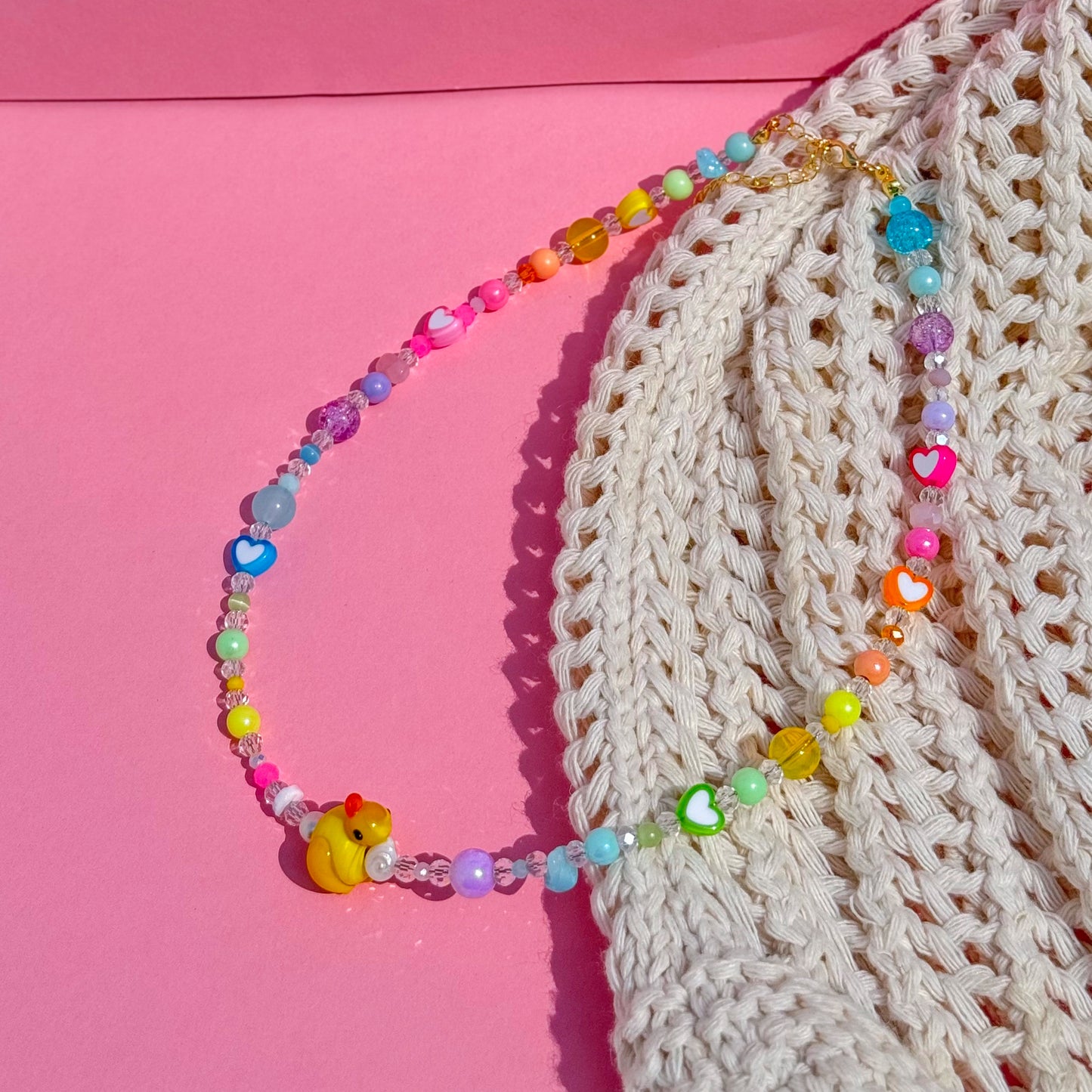 Collar Rainbow Duck Charm
