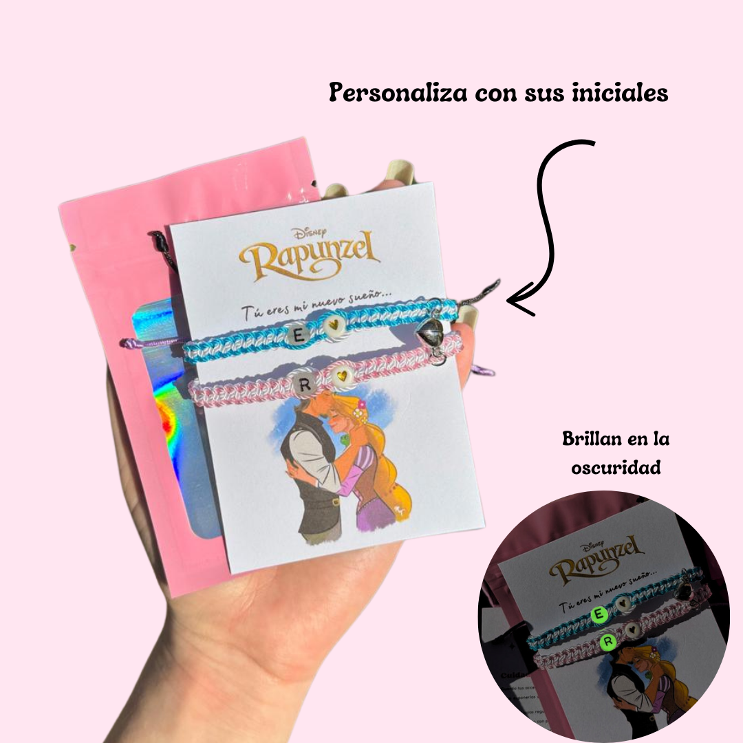 Pulseras Rapunzel y Flynn Personalizadas