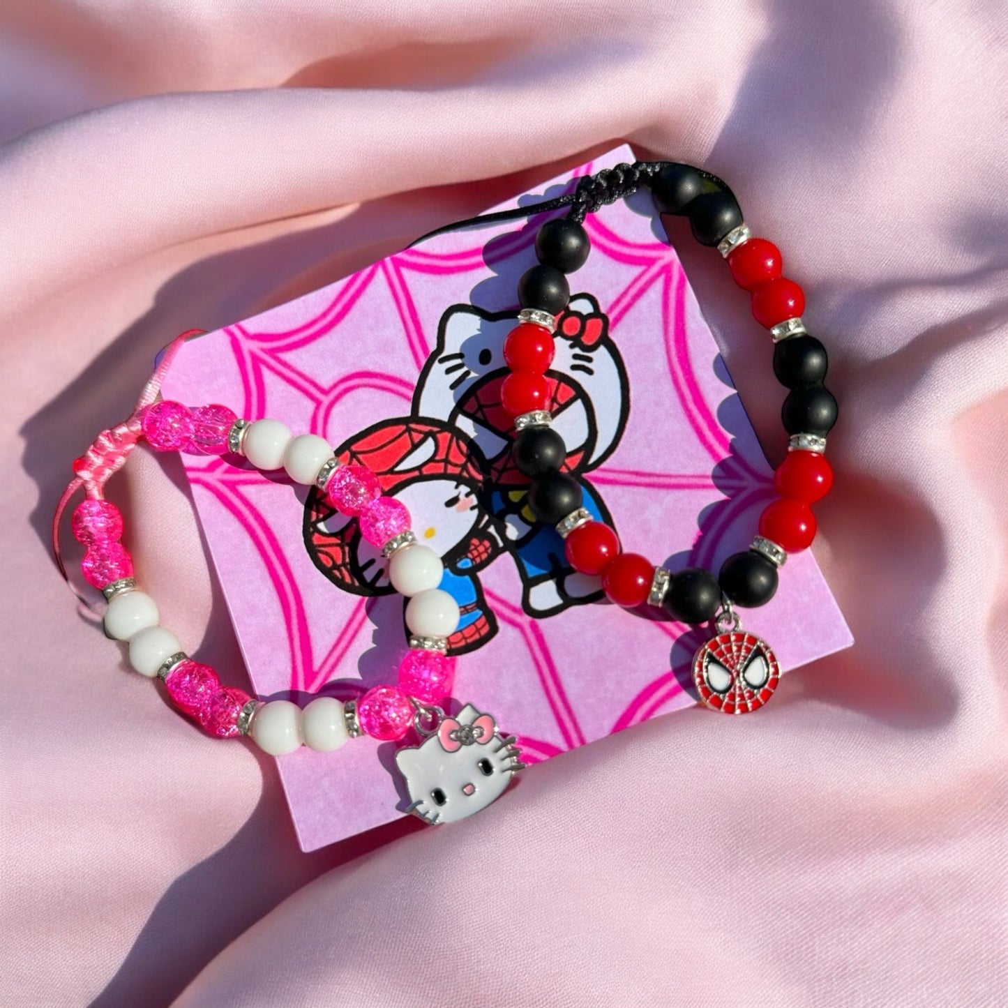Pulseras Spiderman x hello kitty + caja