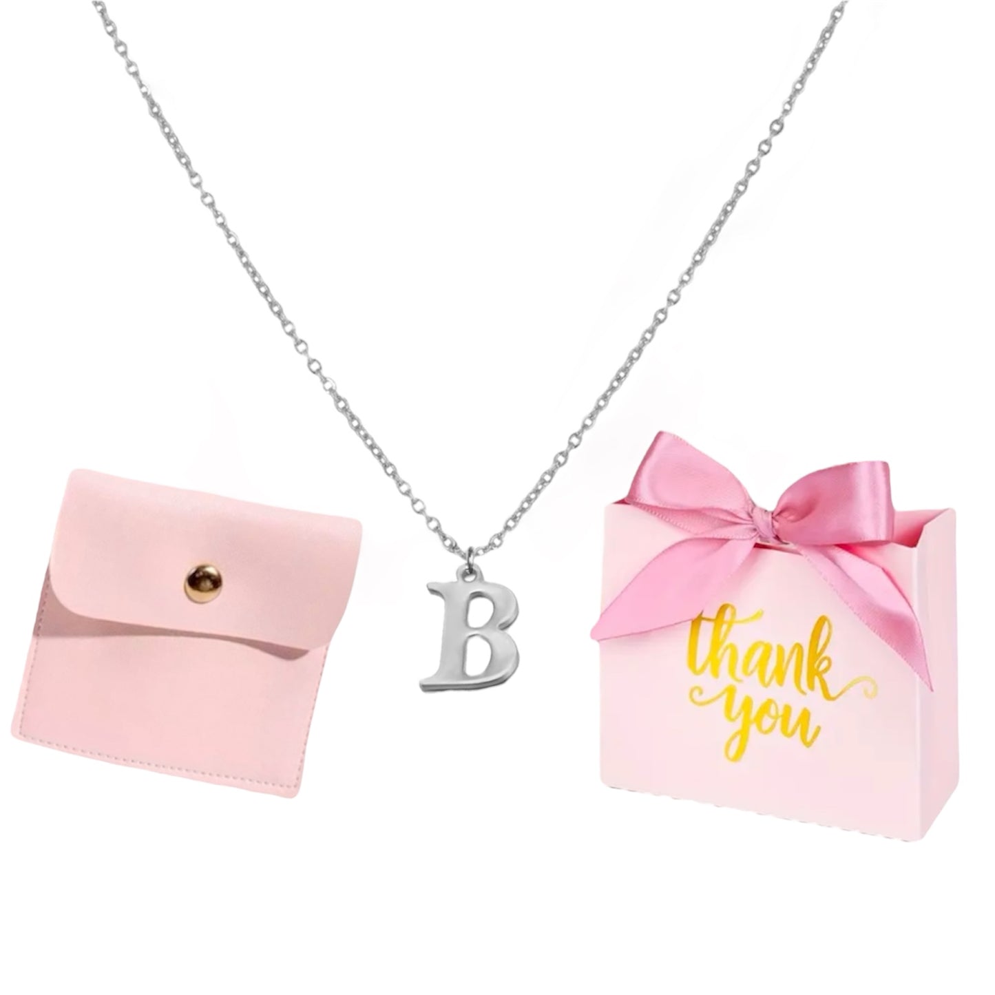 Collar con inicial + caja de regalo