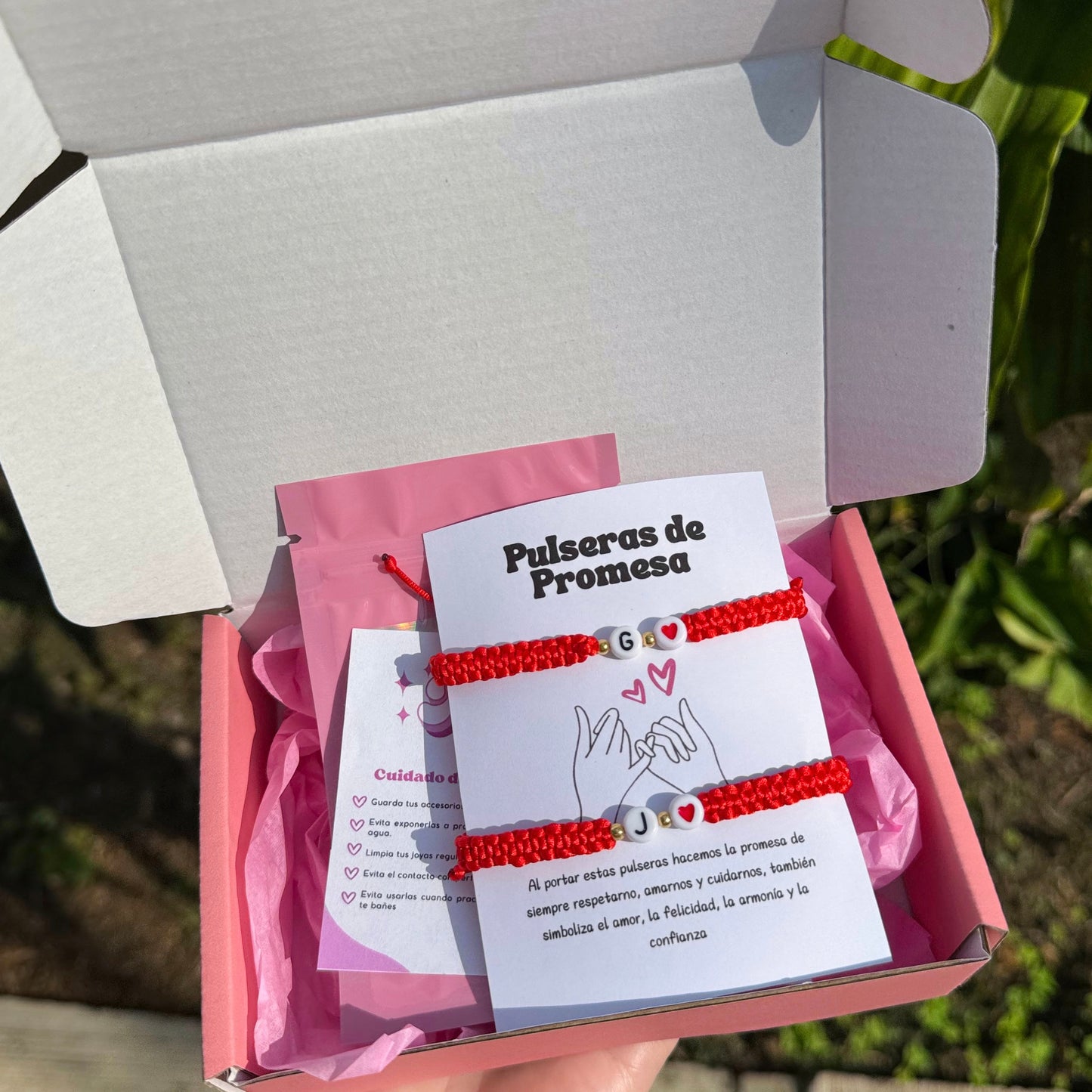Pulseras de promesa + caja de regalo
