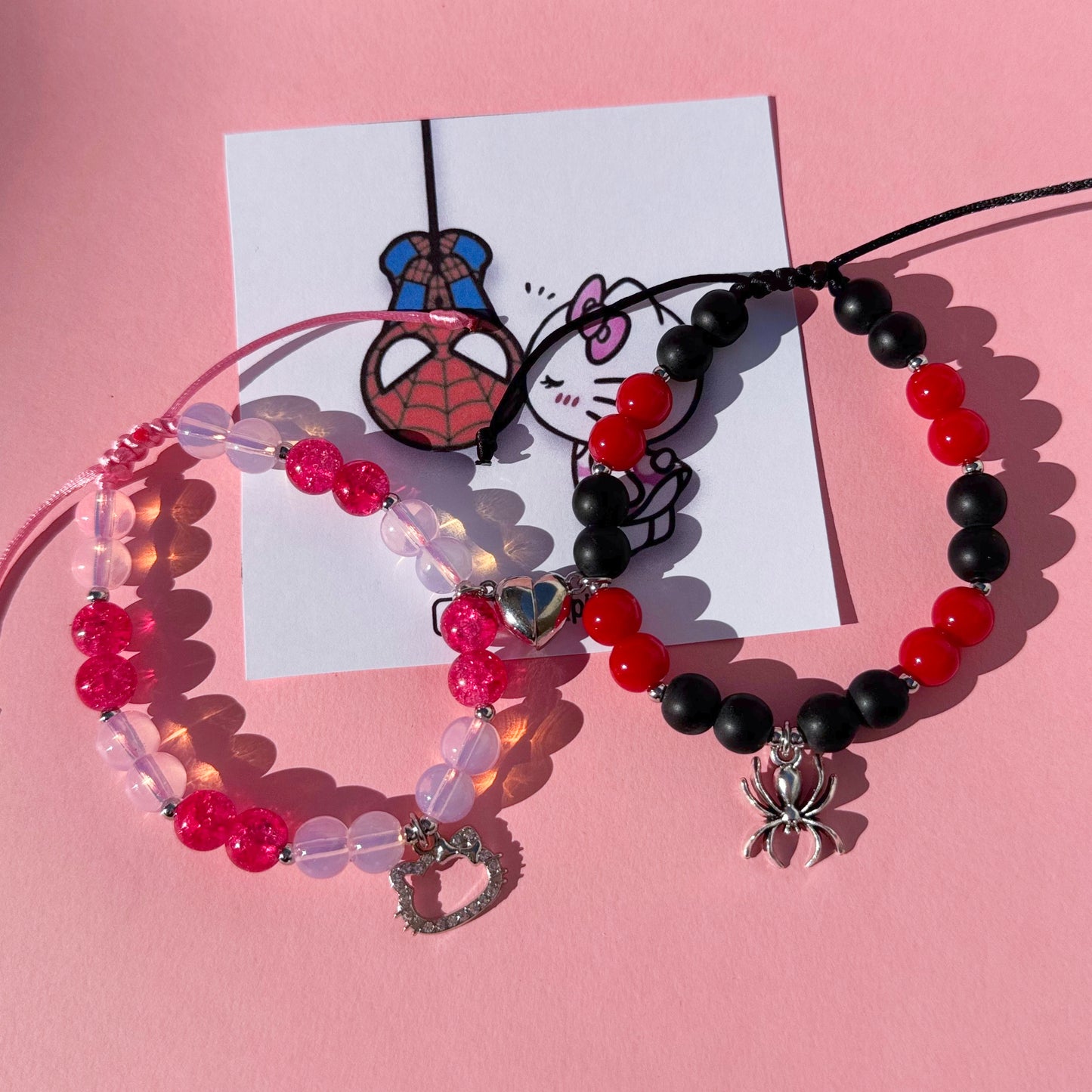 Set Pulseras de Spiderman x Hello kitty