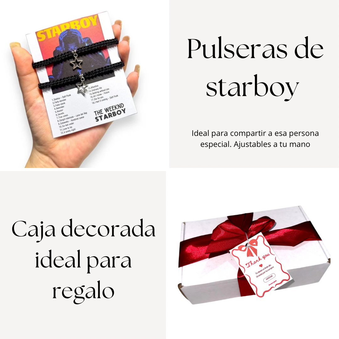Duo pulseras tejidas Starboy