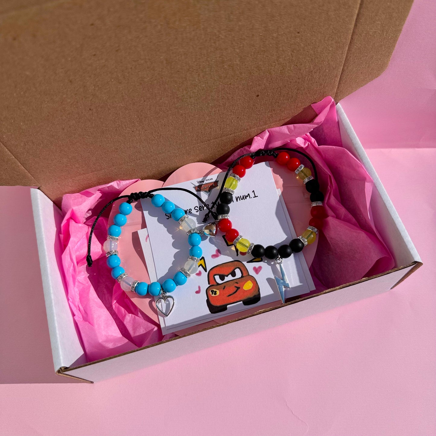 Dúo de Pulseras Rayo McQueen y Sally