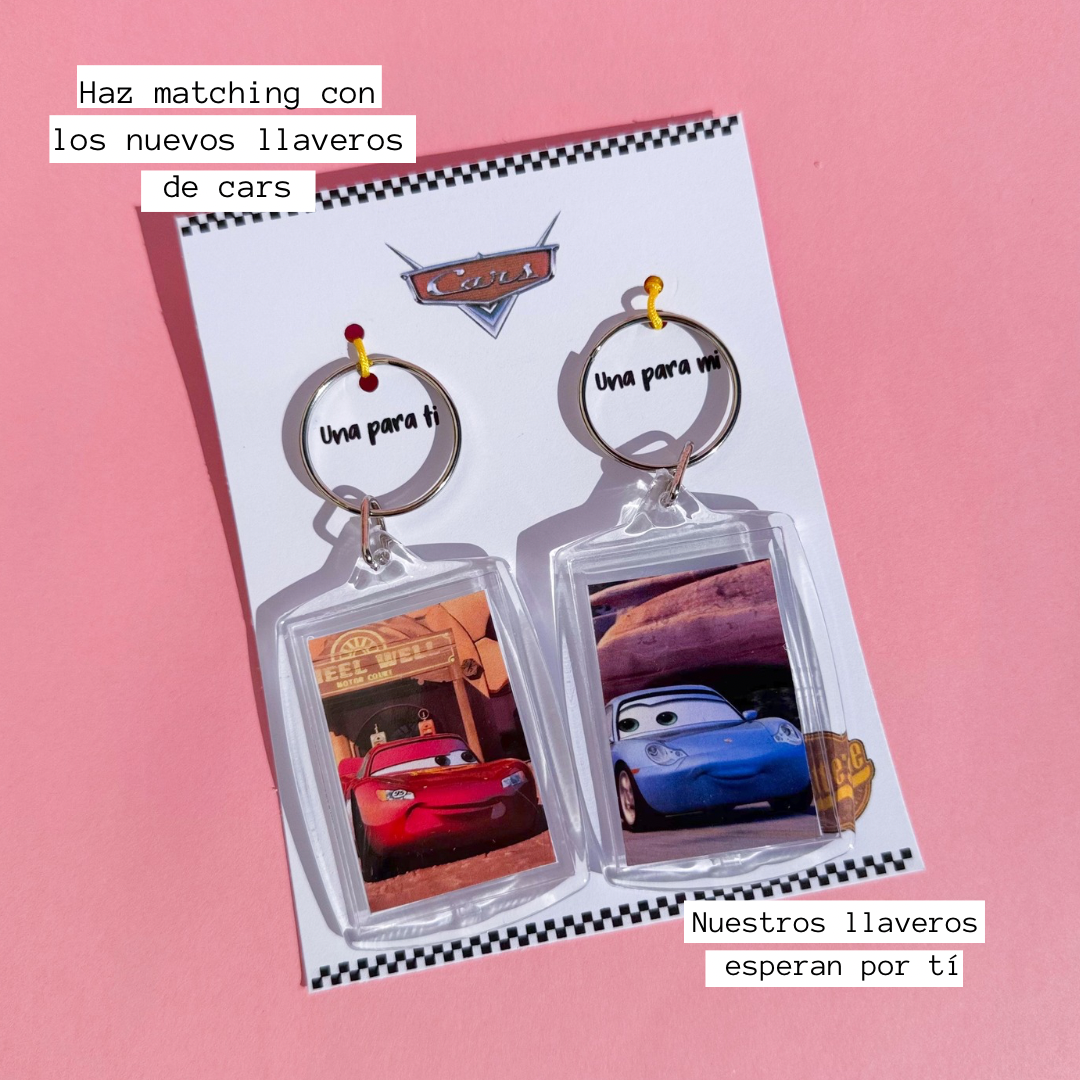 Llaveros Cars Disney + Tarjeta