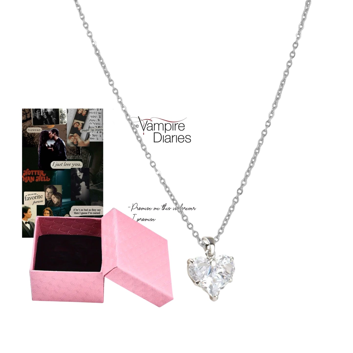 Collar TVD Elena y Damon + caja