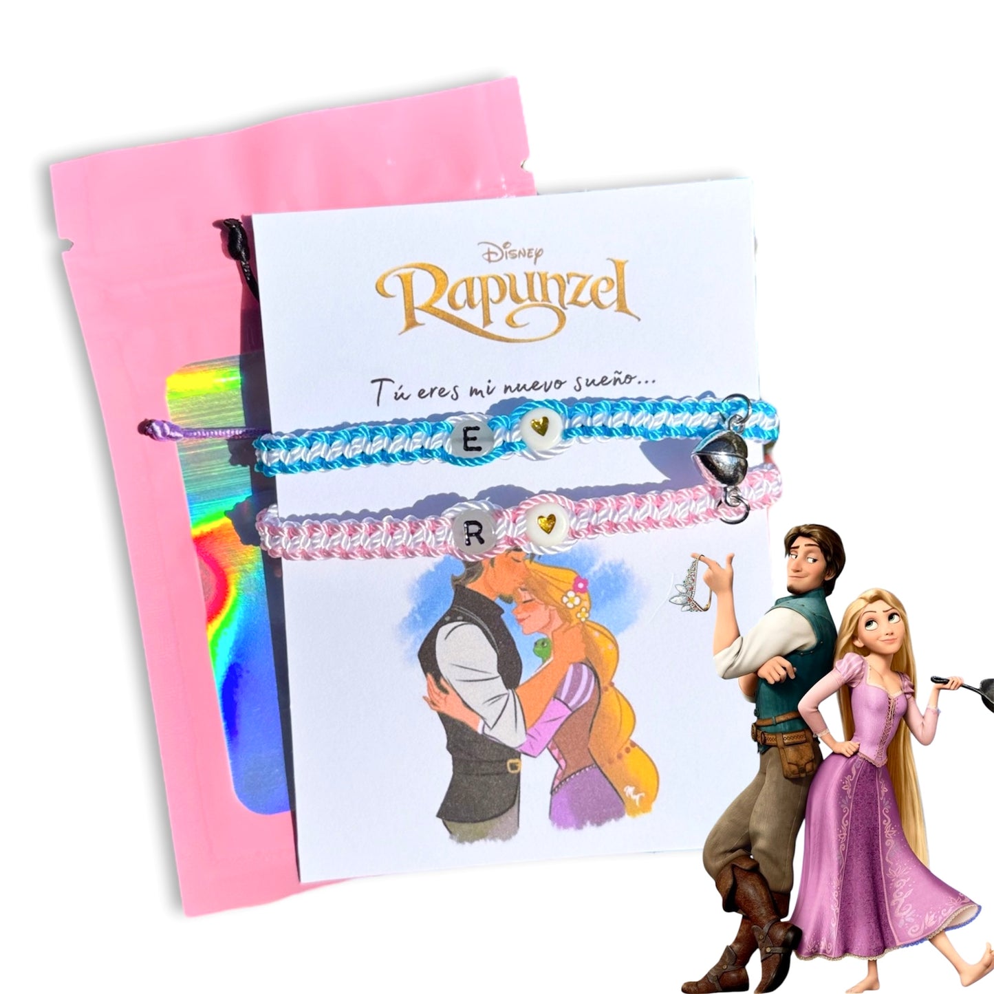 Pulseras Rapunzel y Flynn Personalizadas