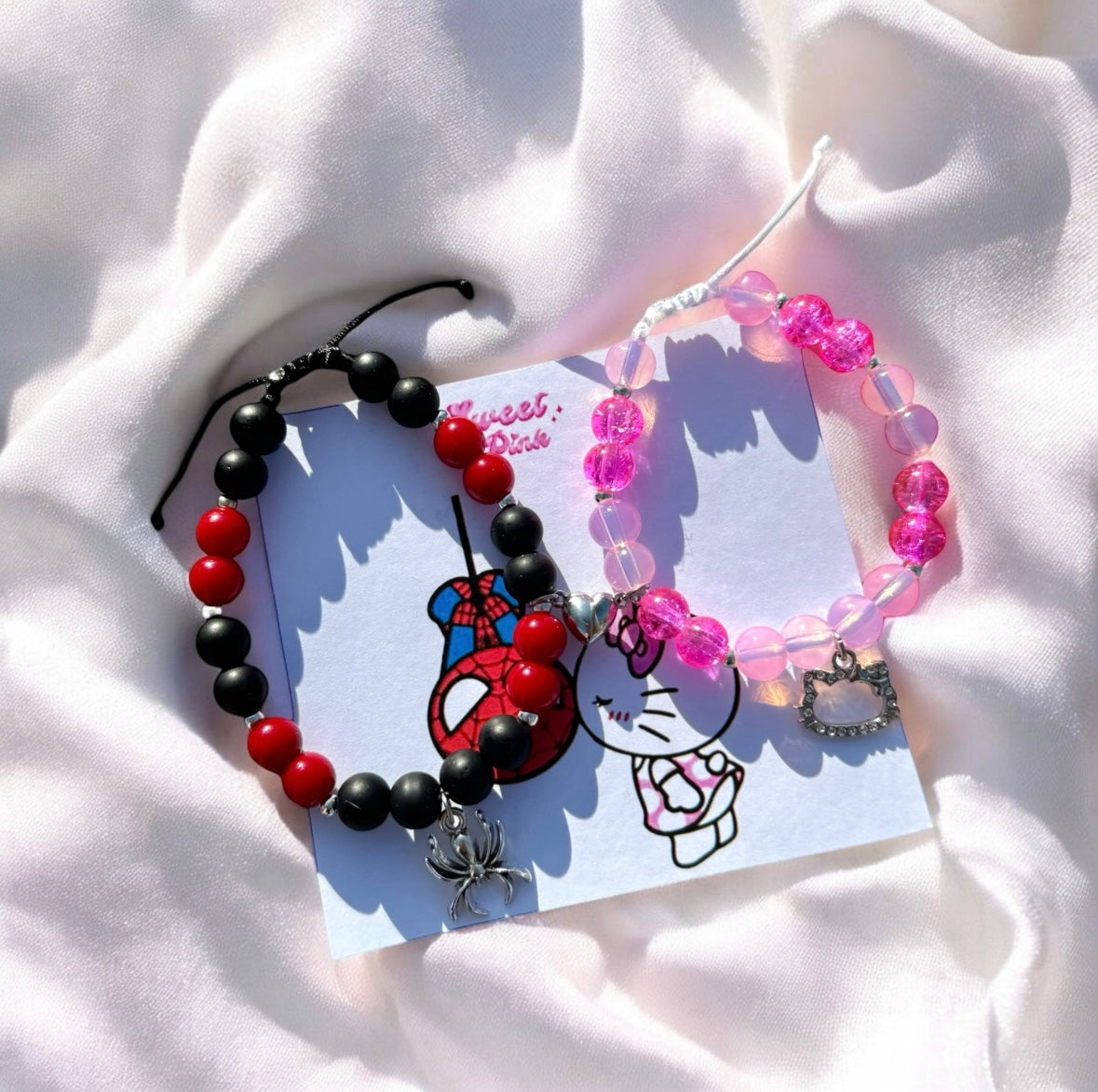 Set Pulseras de Spiderman x Hello kitty