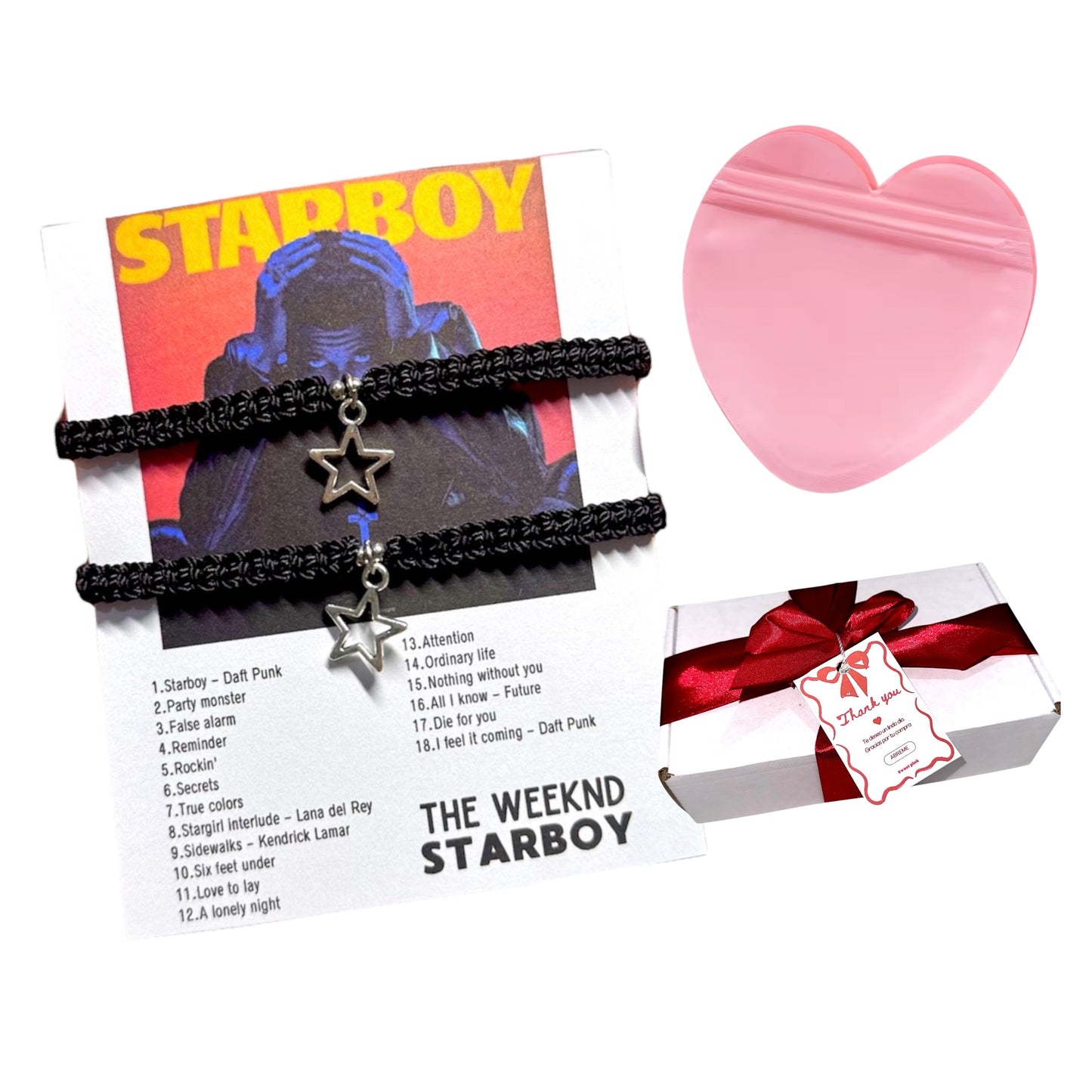 Duo pulseras tejidas Starboy
