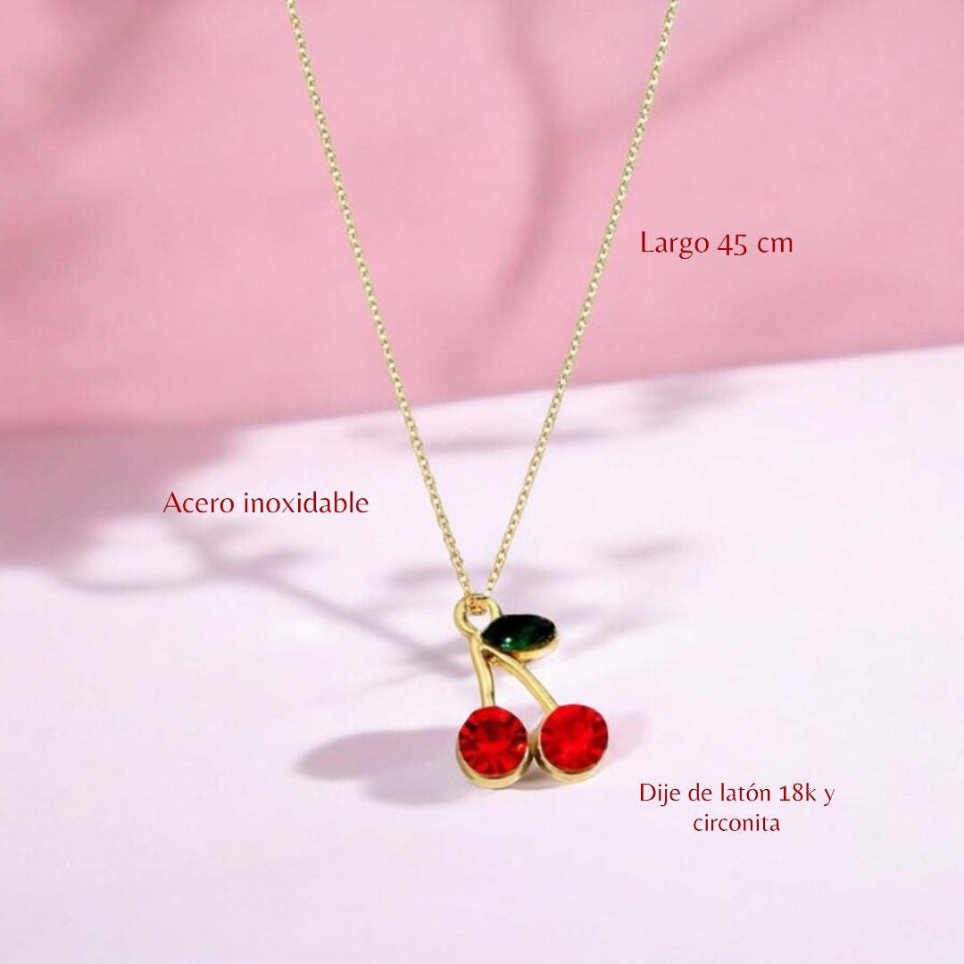 Collar cherry + caja de regalo