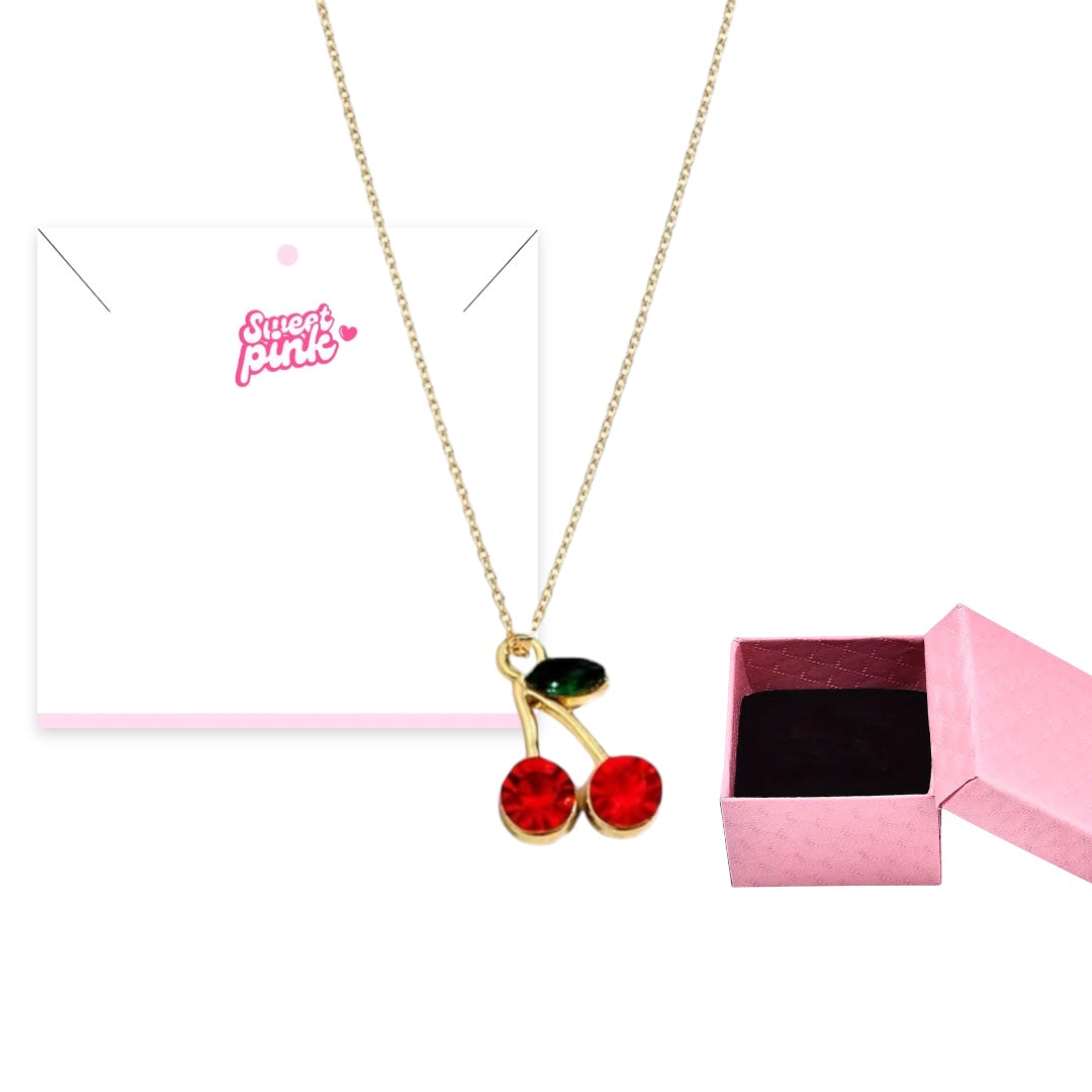 Collar cherry + caja de regalo