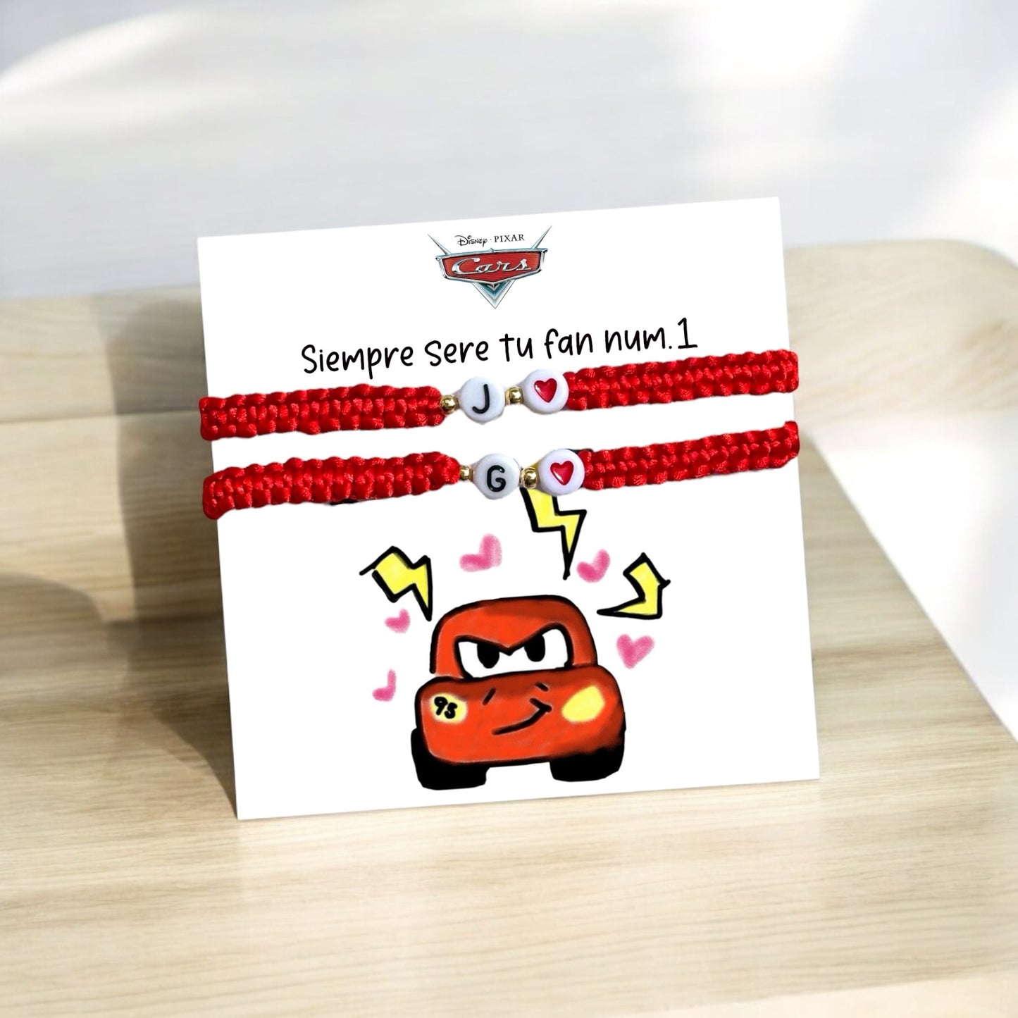 Pulseras tejidas cars + caja de regalo