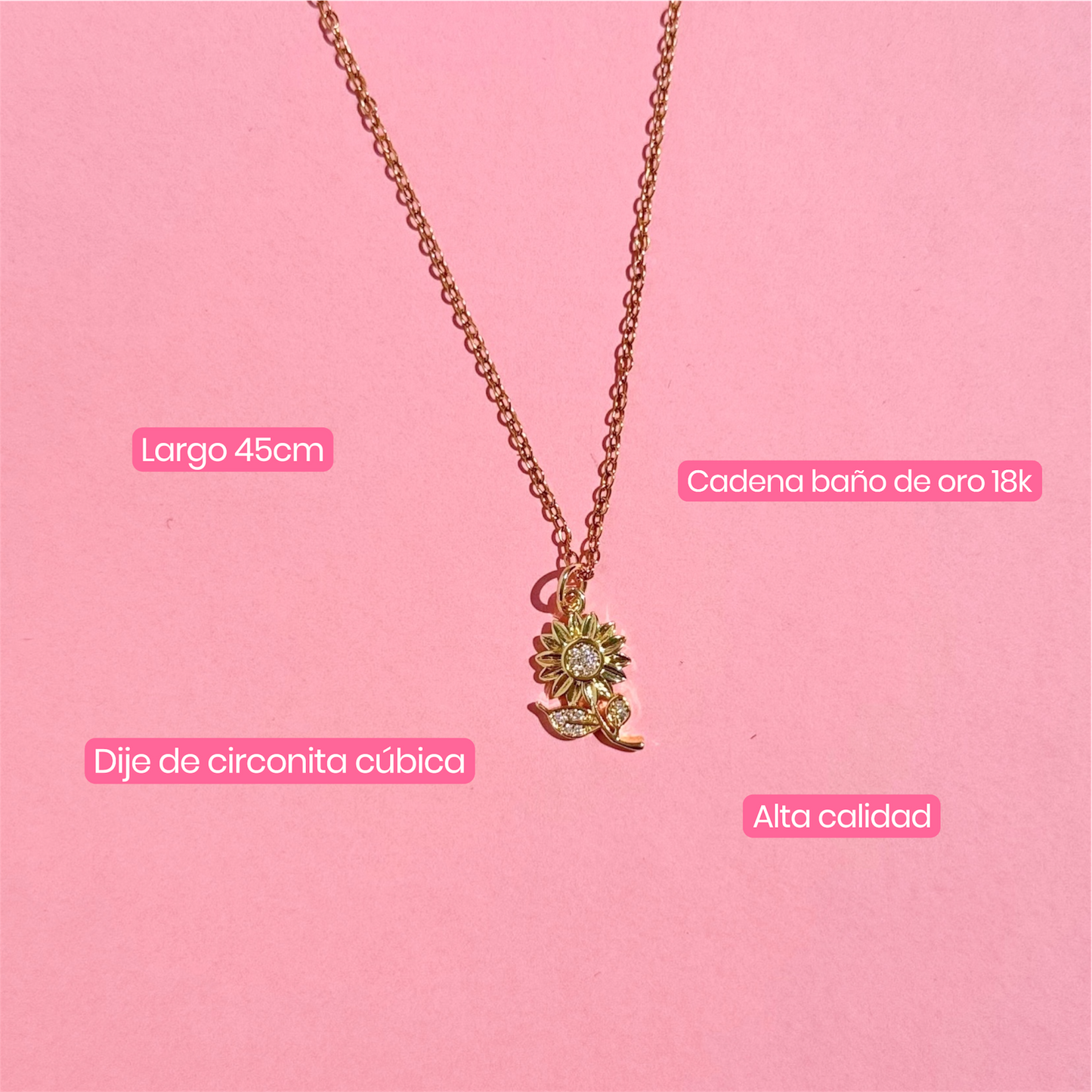 Collar flor amarilla + bolsita de regalo