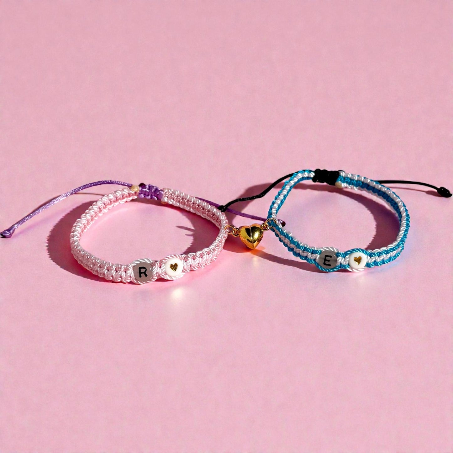 Set Pulseras Tangled Iniciales Personalizadas
