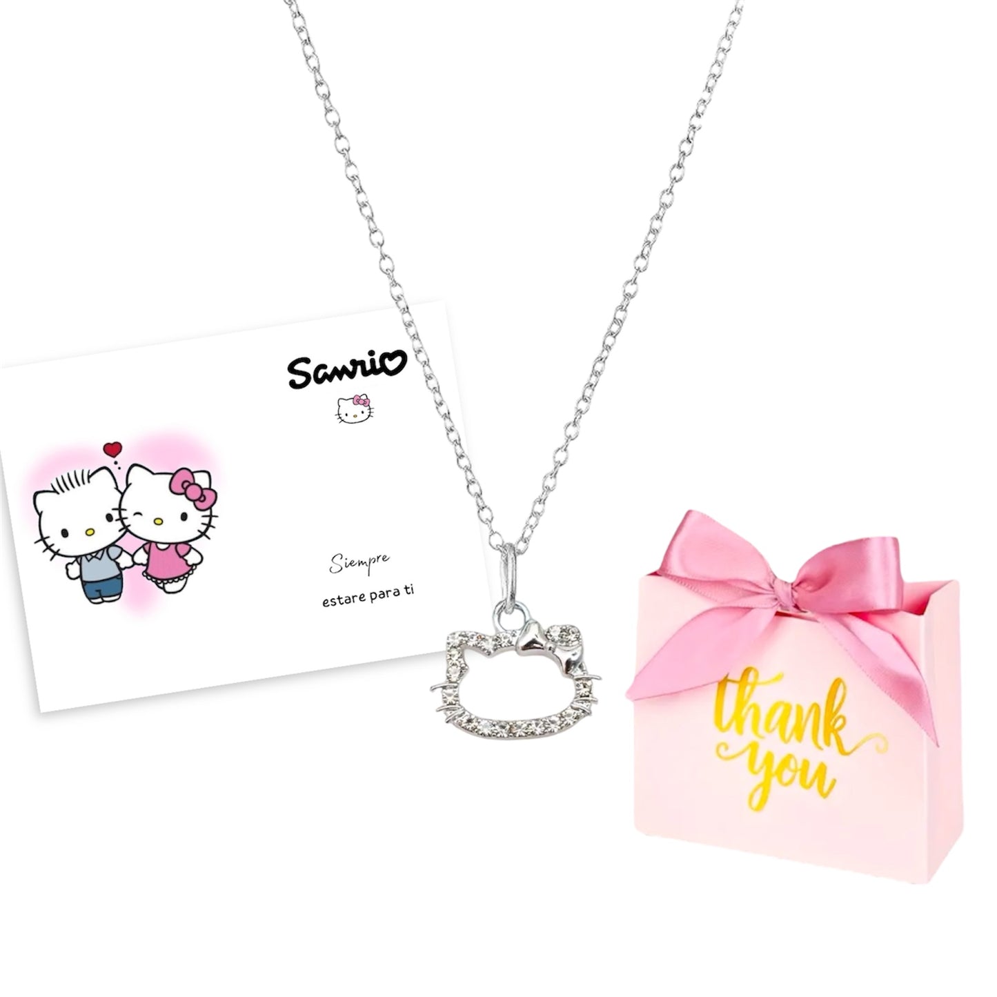 Cadena Hello kitty + bolsita de regalo