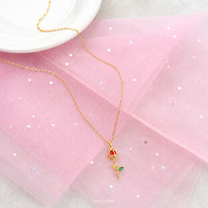 Collar Rosa eterna Beauty and the beast