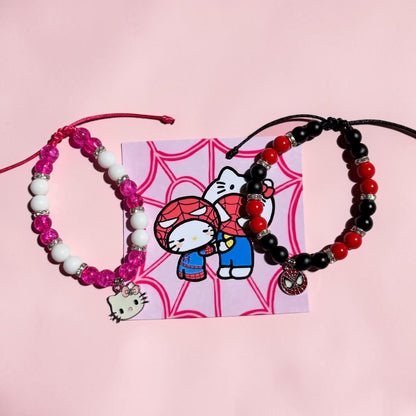 Set Pulseras Spiderman & hello kitty Cutie
