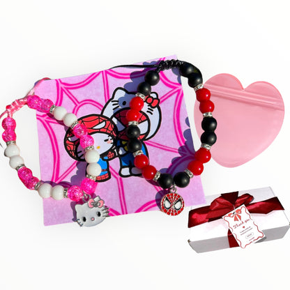 Pulseras Spiderman x hello kitty + caja