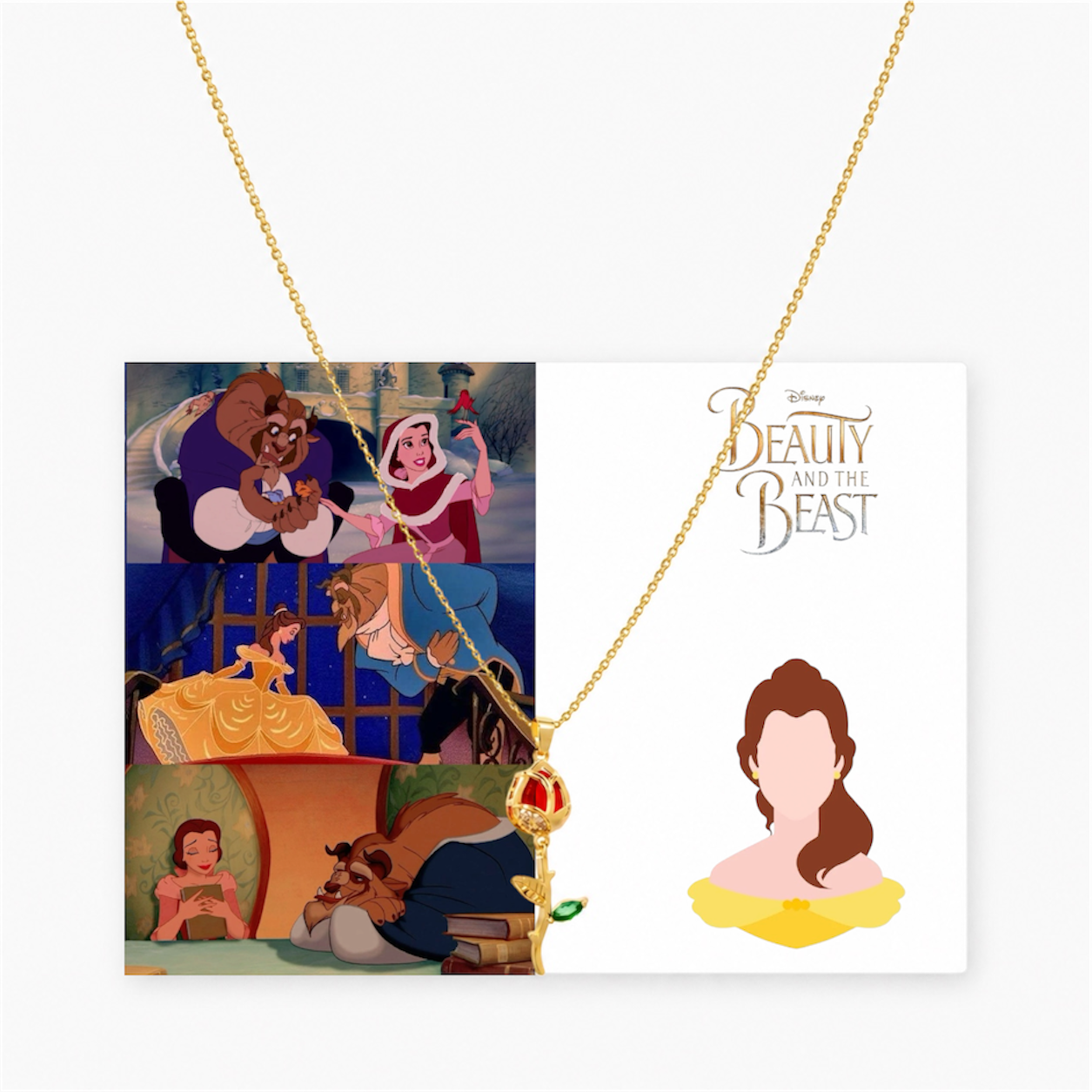 Collar Rosa eterna Beauty and the beast
