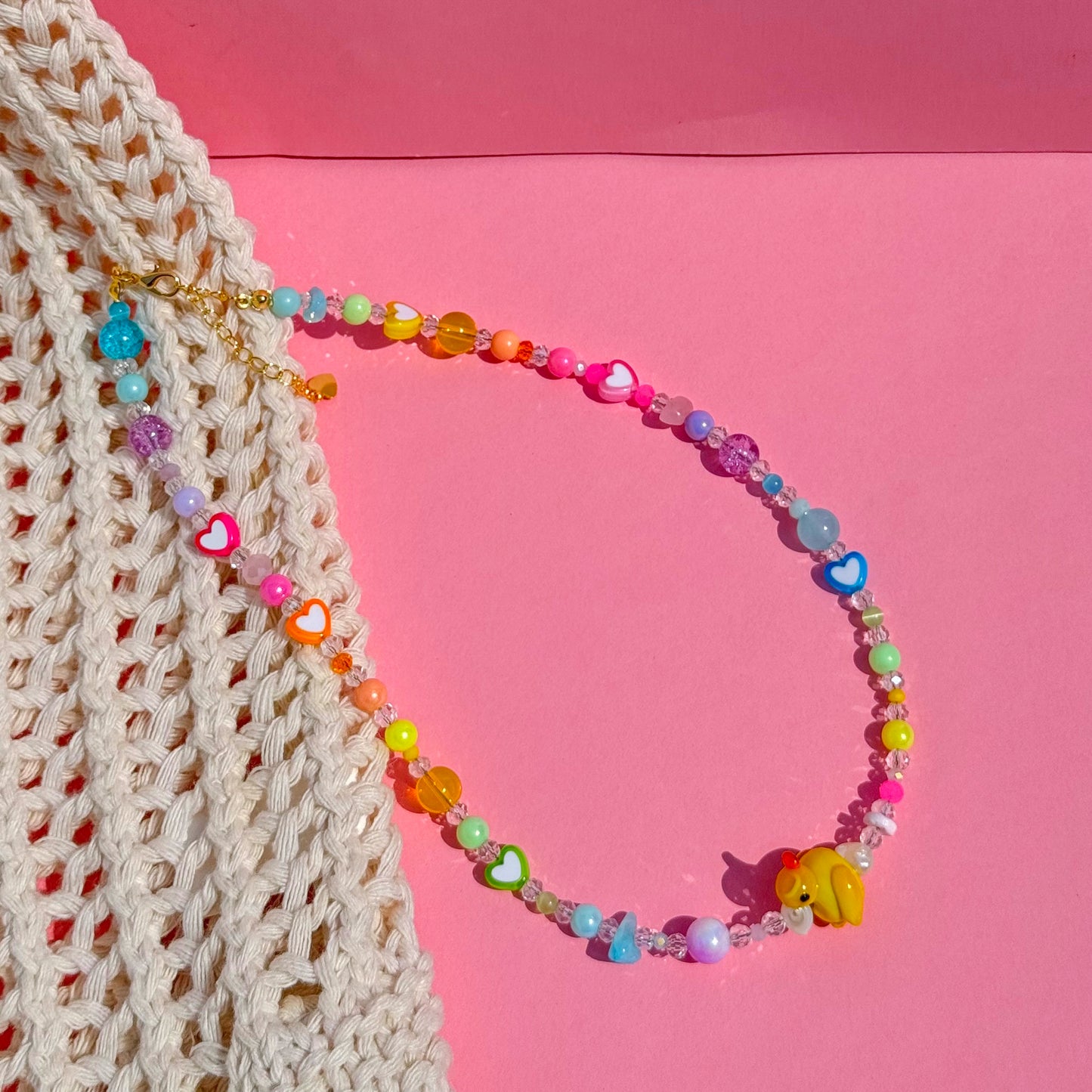 Collar Rainbow Duck Charm