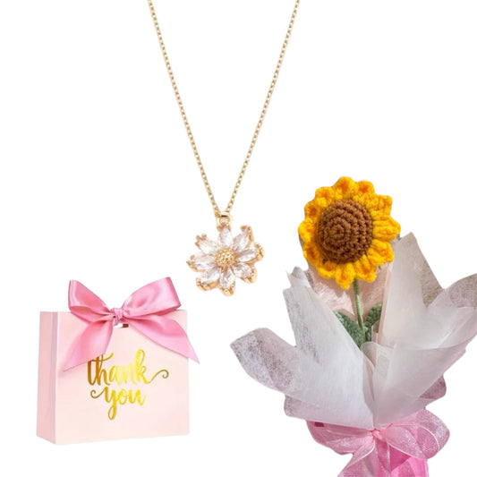 Collar Flor + Girasol crochet