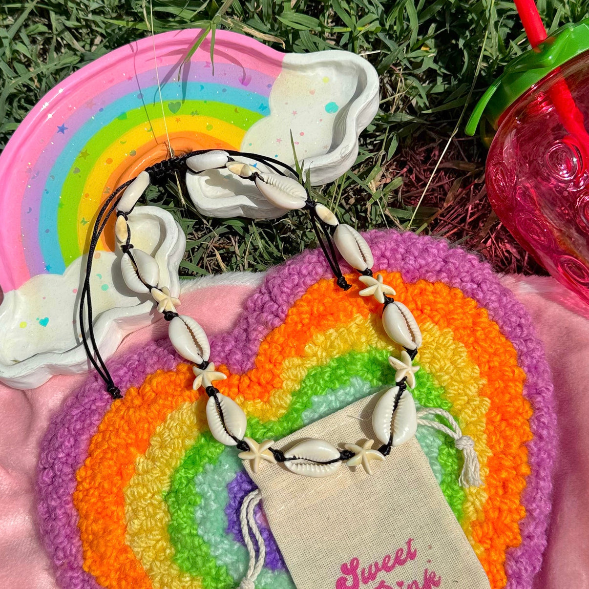 Collar shells and stars – Sweet Pink