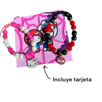 Pulseras Spiderman x hello kitty + caja