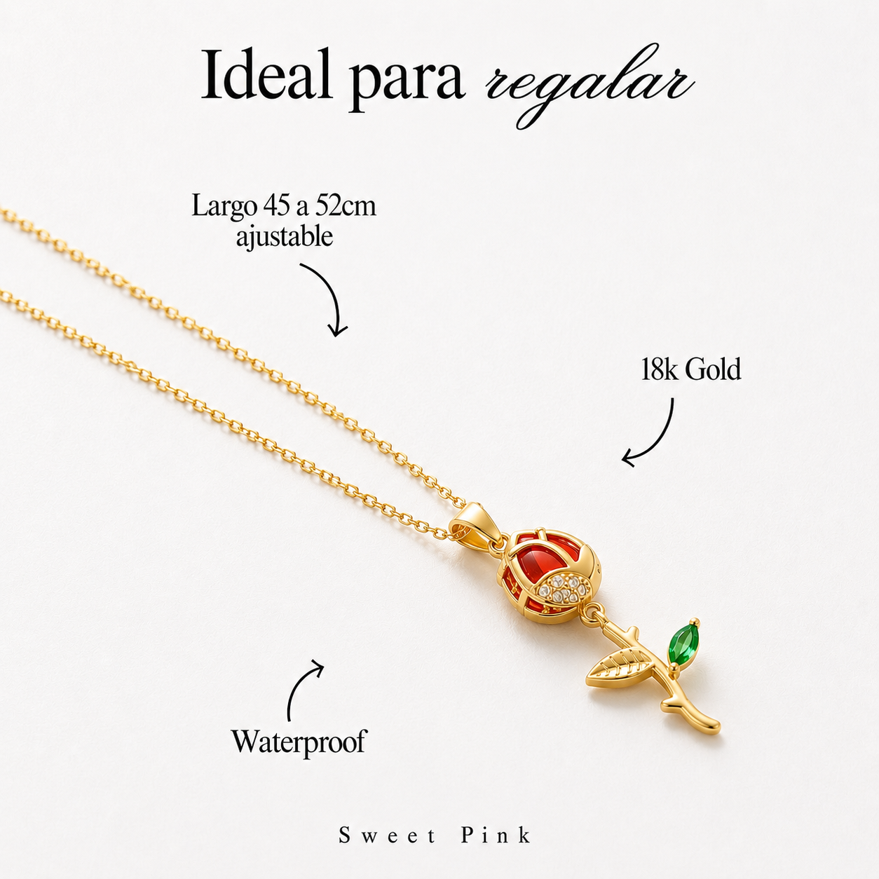 Collar Rosa eterna Beauty and the beast