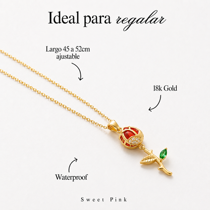 Collar Rosa eterna Beauty and the beast