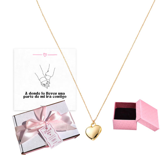 Collar corazón gold + caja de regalo