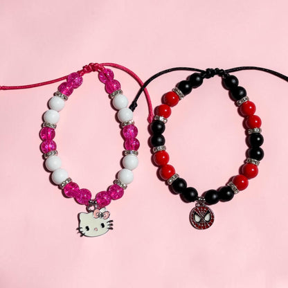 Set Pulseras Spiderman & hello kitty Cutie