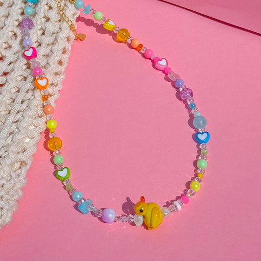 Collar Rainbow Duck Charm