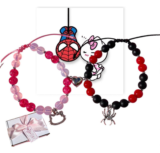 Set Pulseras de Spiderman x Hello kitty