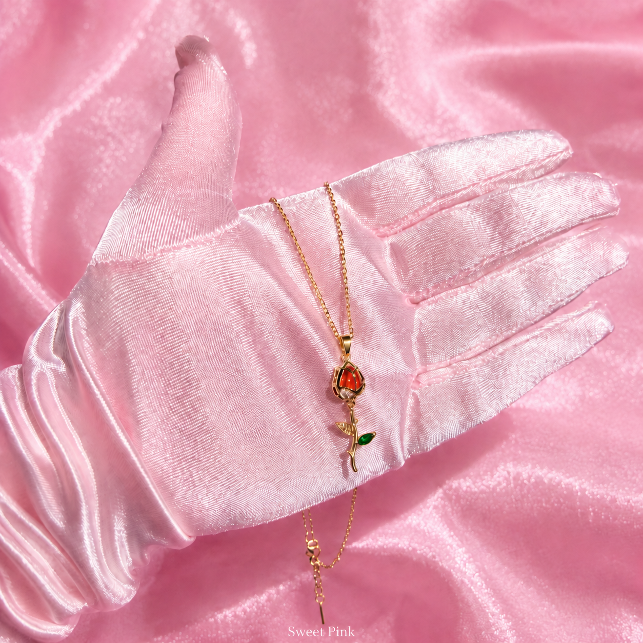 Collar Rosa eterna Beauty and the beast