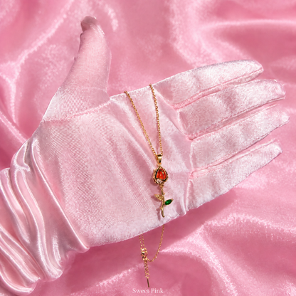 Collar Rosa eterna Beauty and the beast