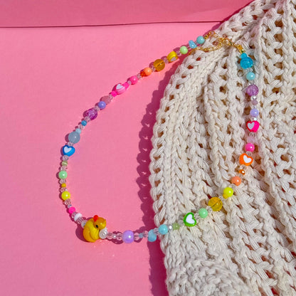 Collar Rainbow Duck Charm