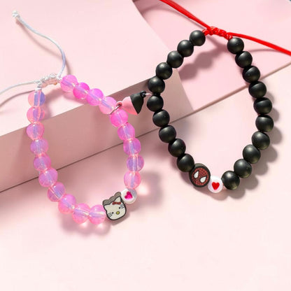 Set Pulseras Spider & Kitty Love