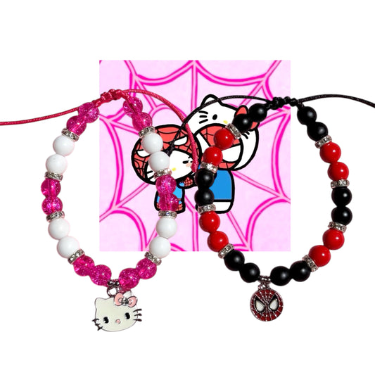 Set Pulseras Spiderman & hello kitty Cutie