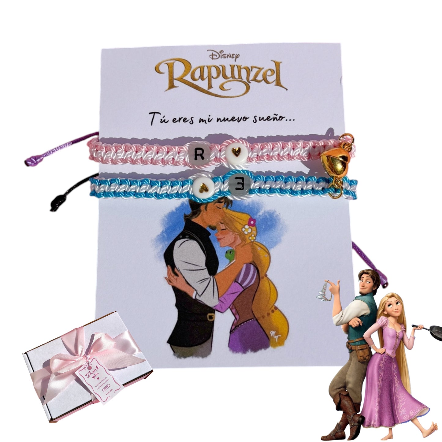 Set Pulseras Tangled Iniciales Personalizadas