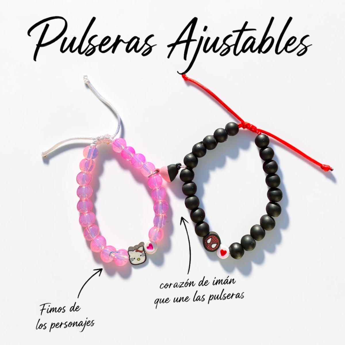 Set Pulseras Spider & Kitty Love