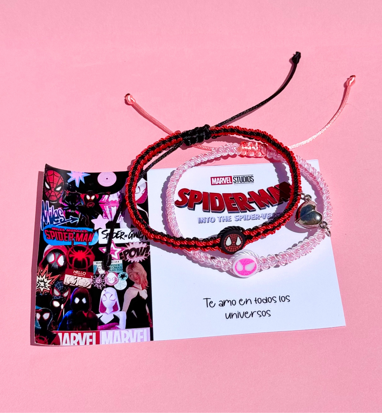 Pulseras Spiderman y Spidergwen + caja de regalo