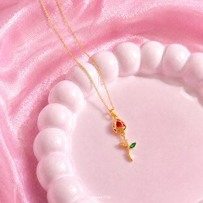 Collar Rosa eterna Beauty and the beast