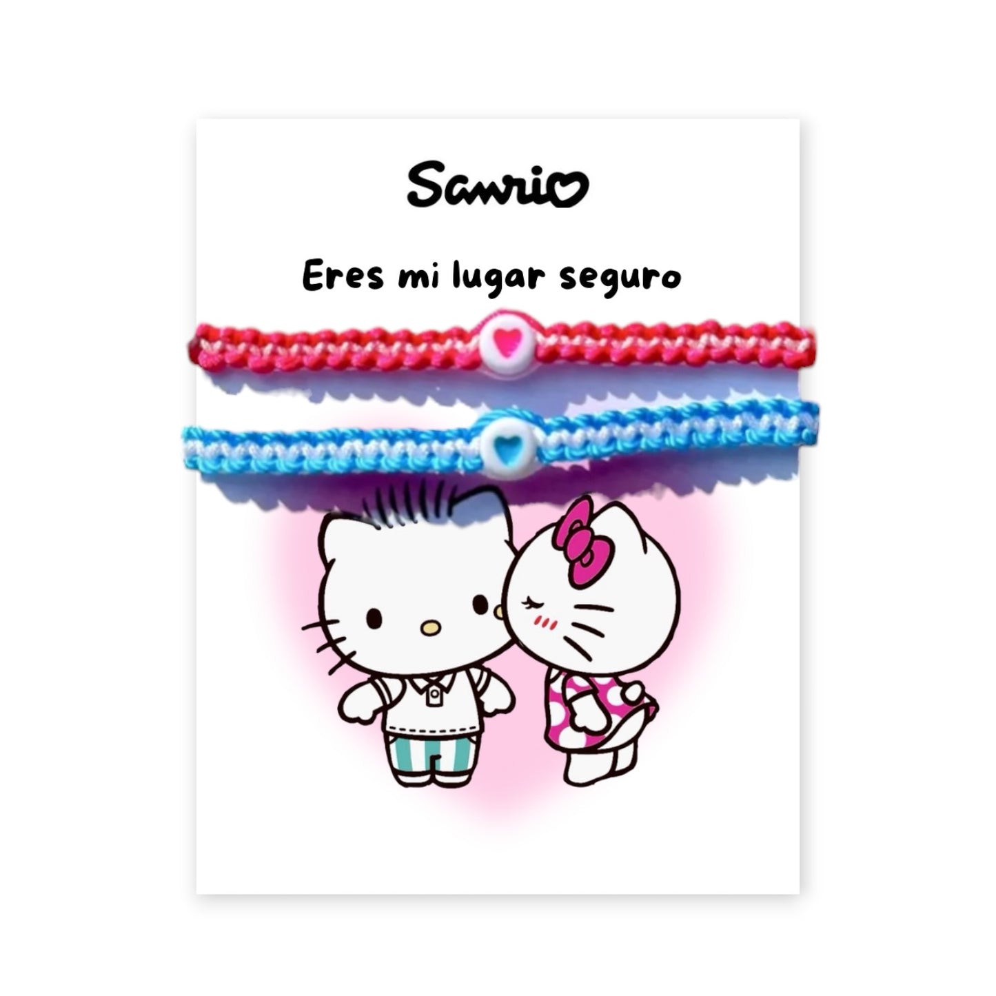 Set Pulseras Hello kitty Eres mi lugar seguro