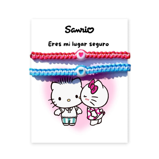 Set Pulseras Hello kitty Eres mi lugar seguro